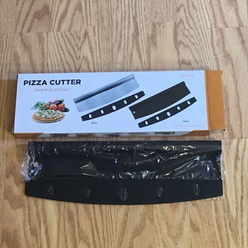 New stock, black pizza cutters with blade cover
